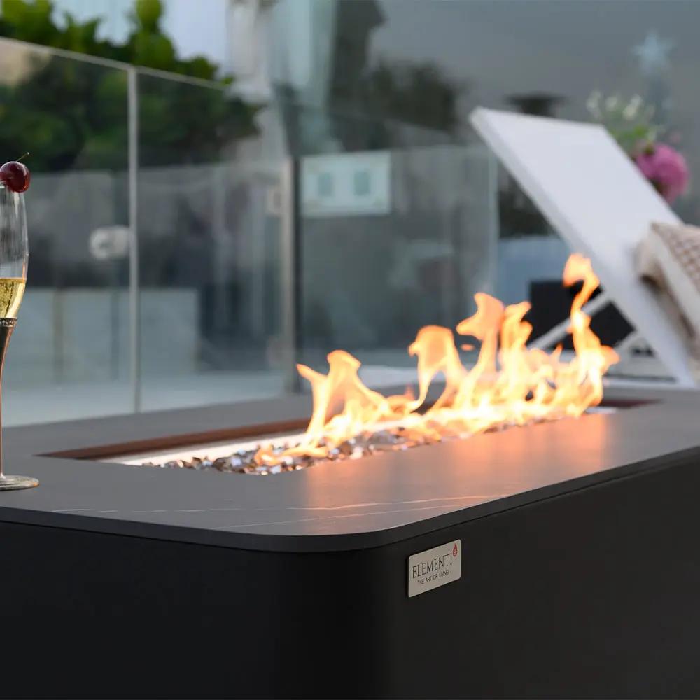 Valencia Outdoor Bulgaria Black Fire Pit Table - Select Fuel Type by EnvelorHome
