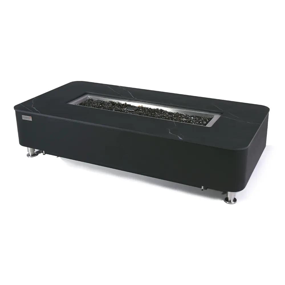 Valencia Outdoor Bulgaria Black Fire Pit Table - Select Fuel Type by EnvelorHome