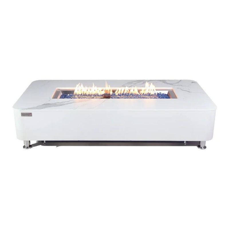 Athens Outdoor Bianco White Fire Pit Table - Select Fuel Type by EnvelorHome