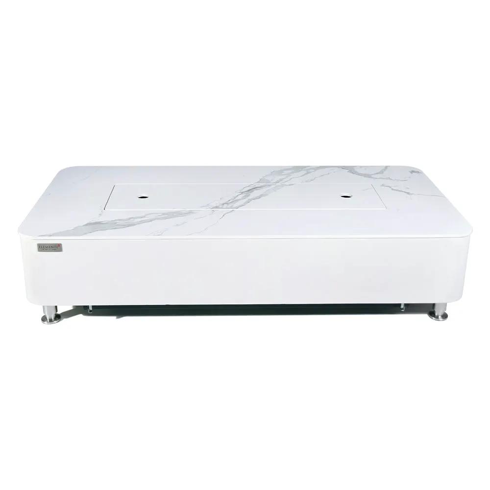 Athens Outdoor Bianco White Fire Pit Table - Select Fuel Type by EnvelorHome