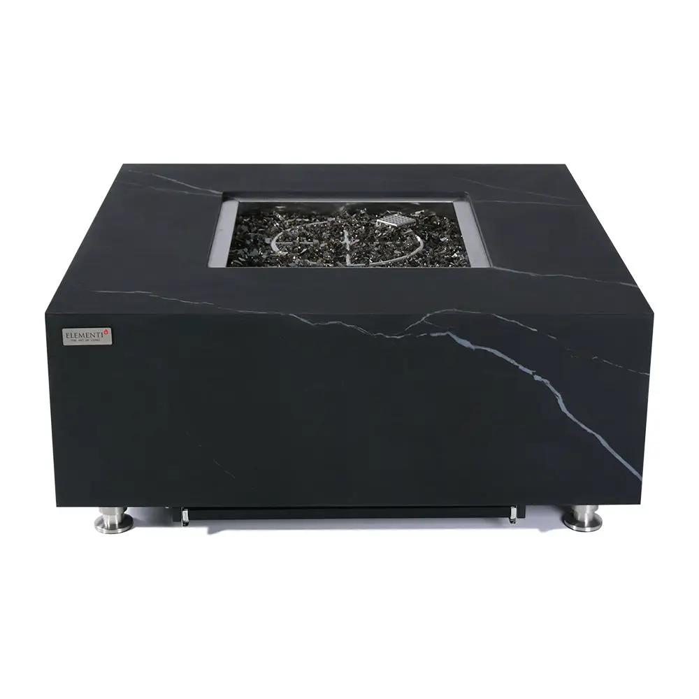 Sofia Outdoor Bulgaria Black Fire Pit Table - Select Fuel Type by EnvelorHome