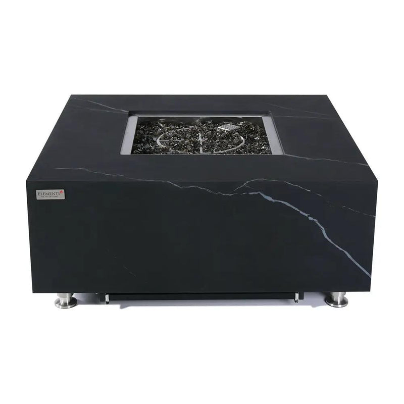 Sofia Outdoor Bulgaria Black Fire Pit Table - Select Fuel Type by EnvelorHome