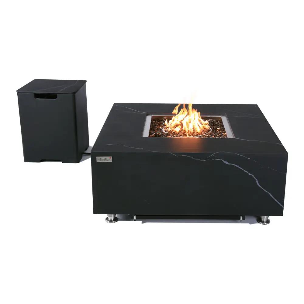 Sofia Outdoor Bulgaria Black Fire Pit Table - Select Fuel Type by EnvelorHome