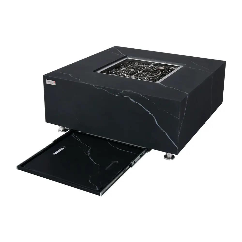 Sofia Outdoor Bulgaria Black Fire Pit Table - Select Fuel Type by EnvelorHome