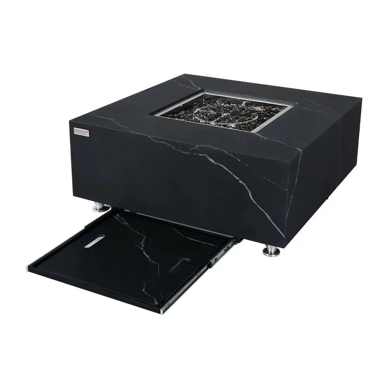 Sofia Outdoor Bulgaria Black Fire Pit Table - Select Fuel Type by EnvelorHome