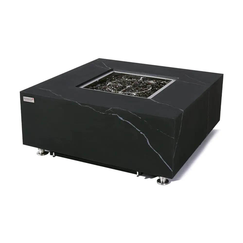Sofia Outdoor Bulgaria Black Fire Pit Table - Select Fuel Type by EnvelorHome