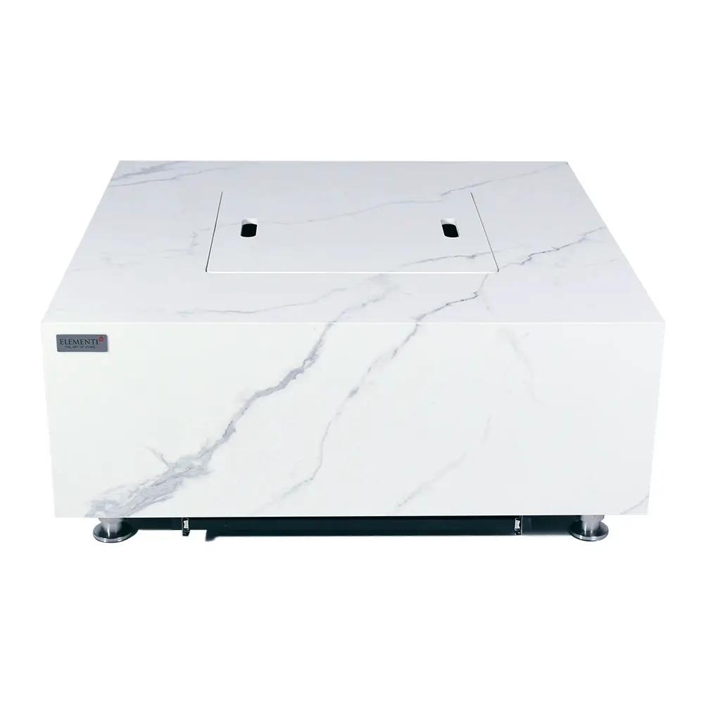 Bianco Outdoor Bianco White Fire Pit Table - Select Fuel Type by EnvelorHome