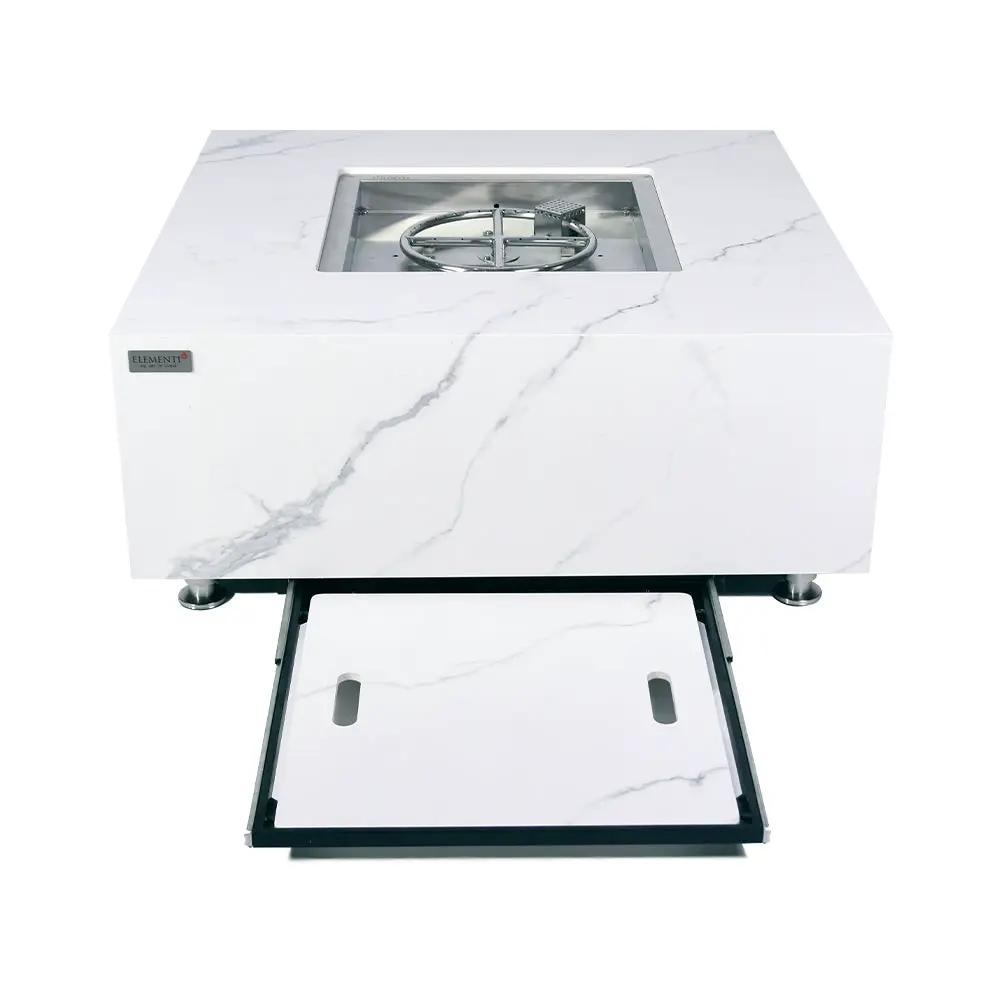 Bianco Outdoor Bianco White Fire Pit Table - Select Fuel Type by EnvelorHome