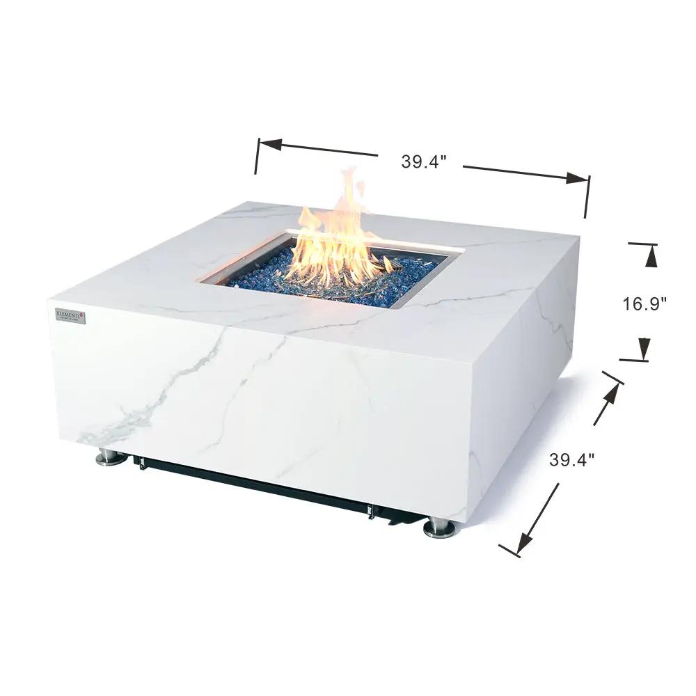 Bianco Outdoor Bianco White Fire Pit Table - Select Fuel Type by EnvelorHome