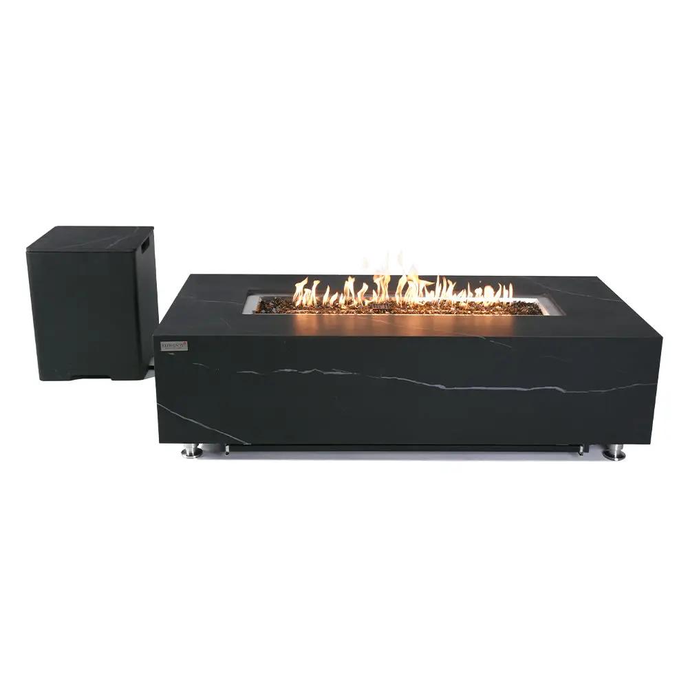 Varna Outdoor Bulgaria Black Fire Pit Table - Select Fuel Type by EnvelorHome