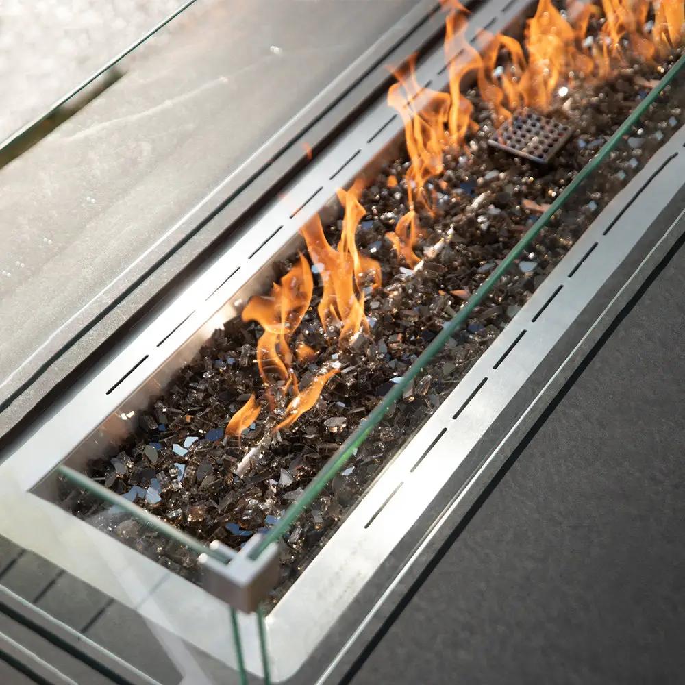 Varna Outdoor Bulgaria Black Fire Pit Table - Select Fuel Type by EnvelorHome
