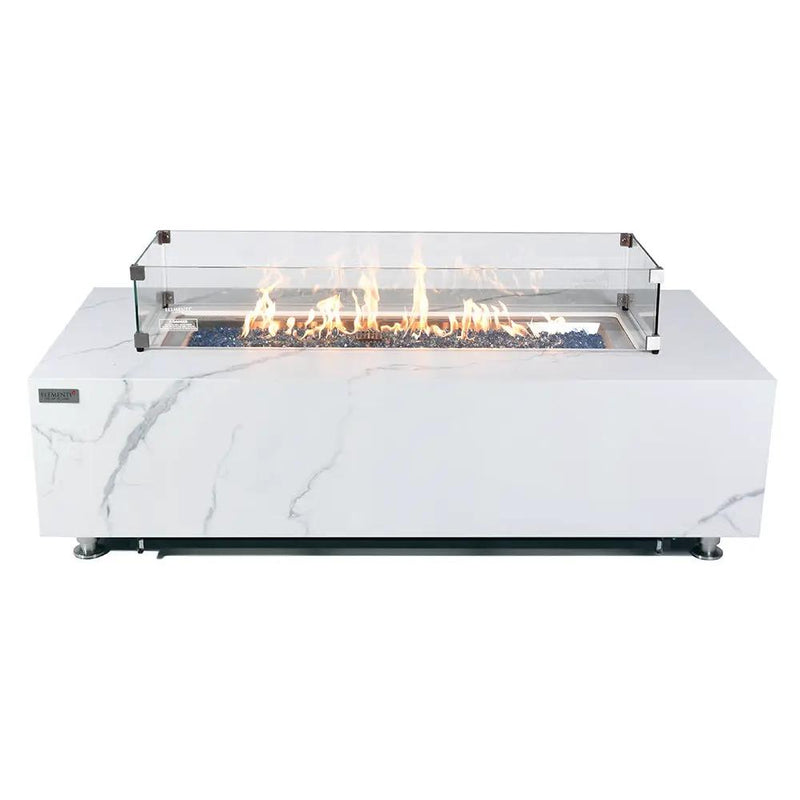 Carrara Outdoor Bianco White Fire Pit Table - Select Fuel Type by EnvelorHome