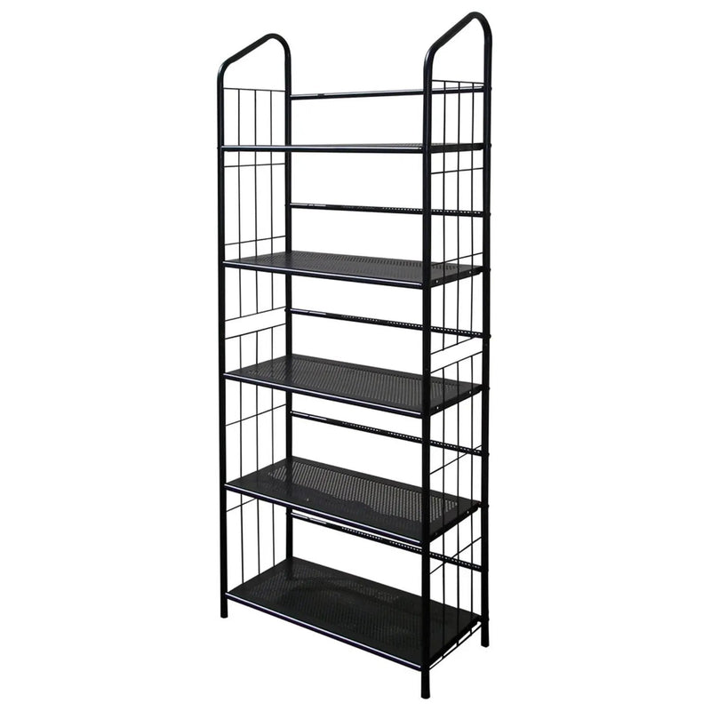5-Tier Bookcase Storage Shelves Rack in Black Metal by HomePacific