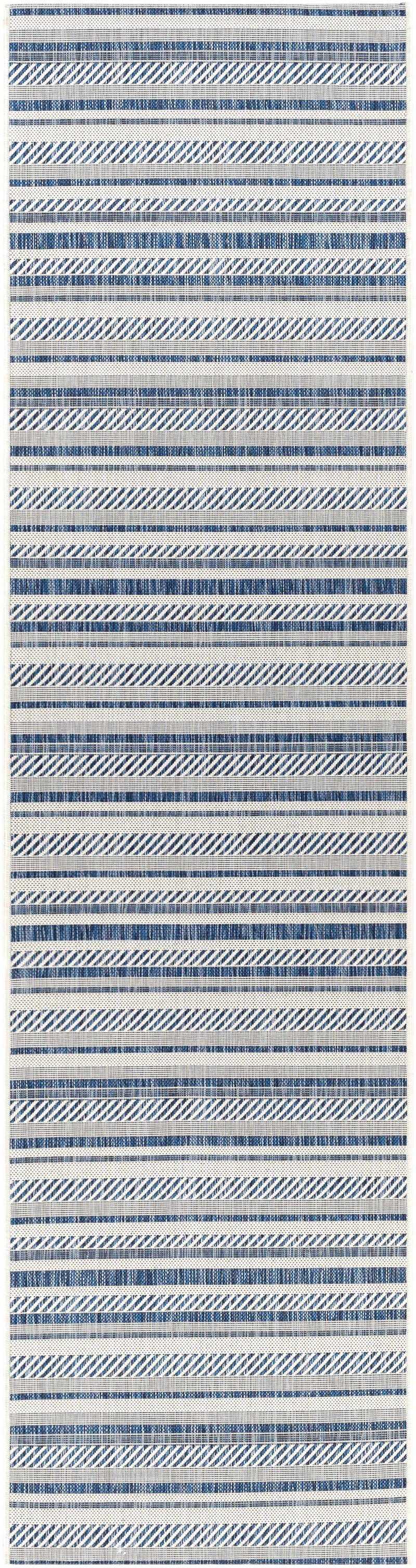 Olin White&Blue Striped Nordic Outdoor Rug by Boutique Rugs