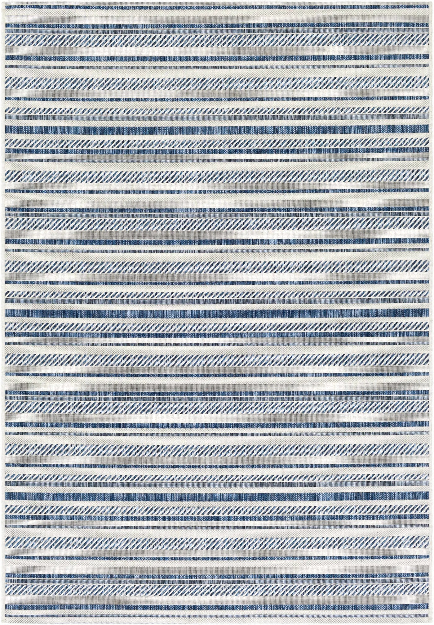 Olin White&Blue Striped Nordic Outdoor Rug by Boutique Rugs