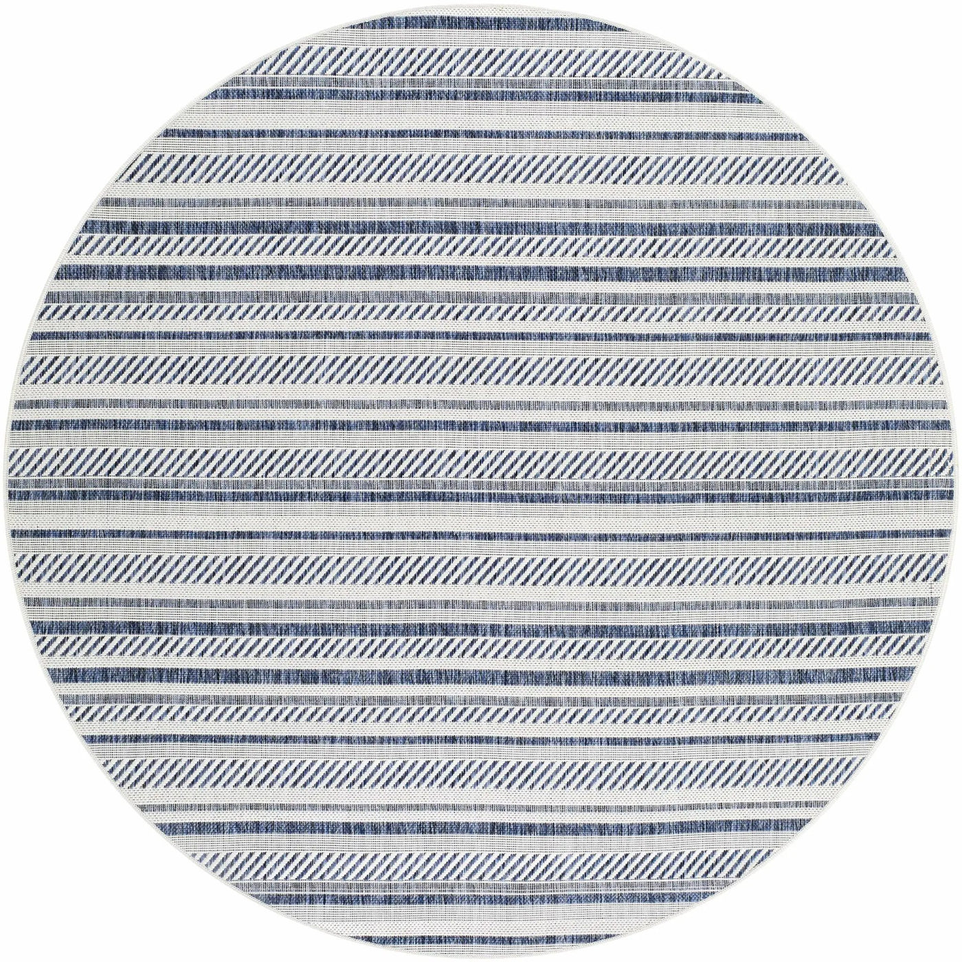 Olin White&Blue Striped Nordic Outdoor Rug by Boutique Rugs