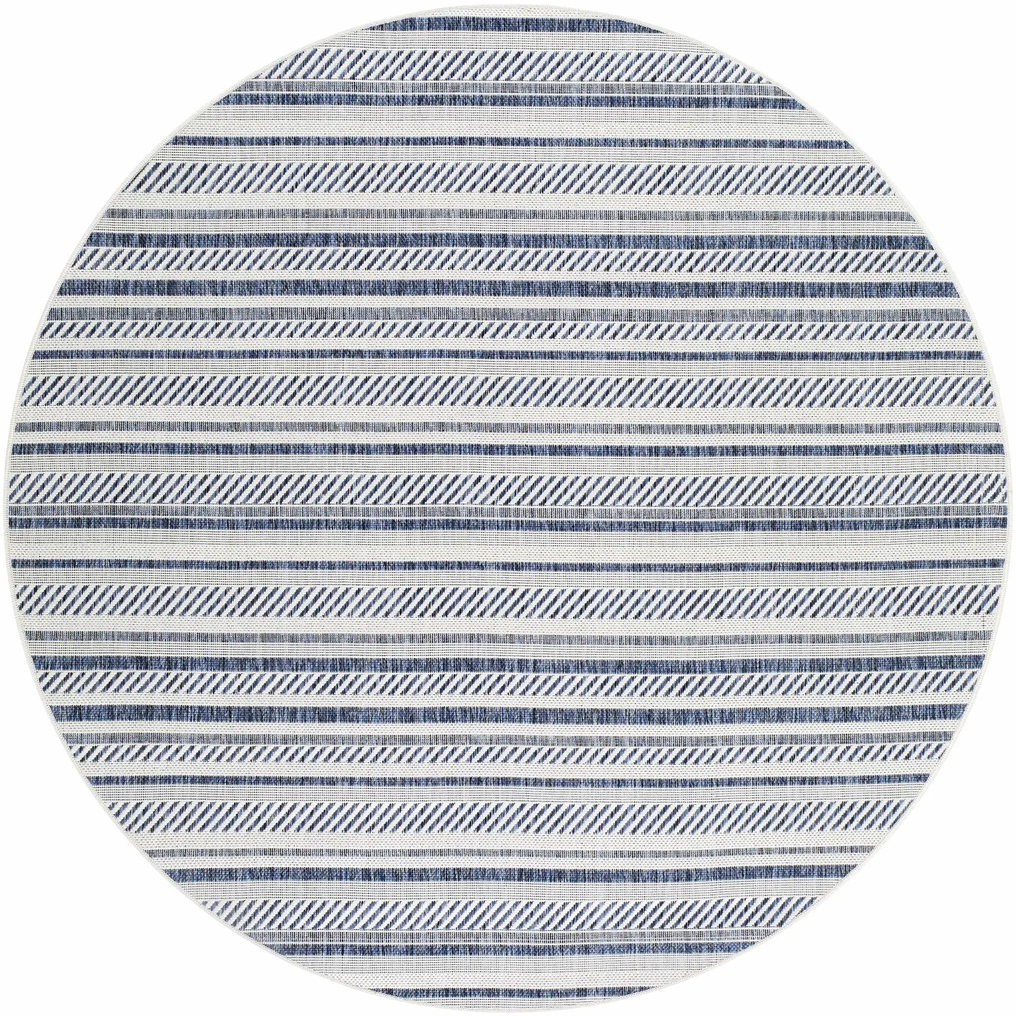 Olin White&Blue Striped Nordic Outdoor Rug by Boutique Rugs