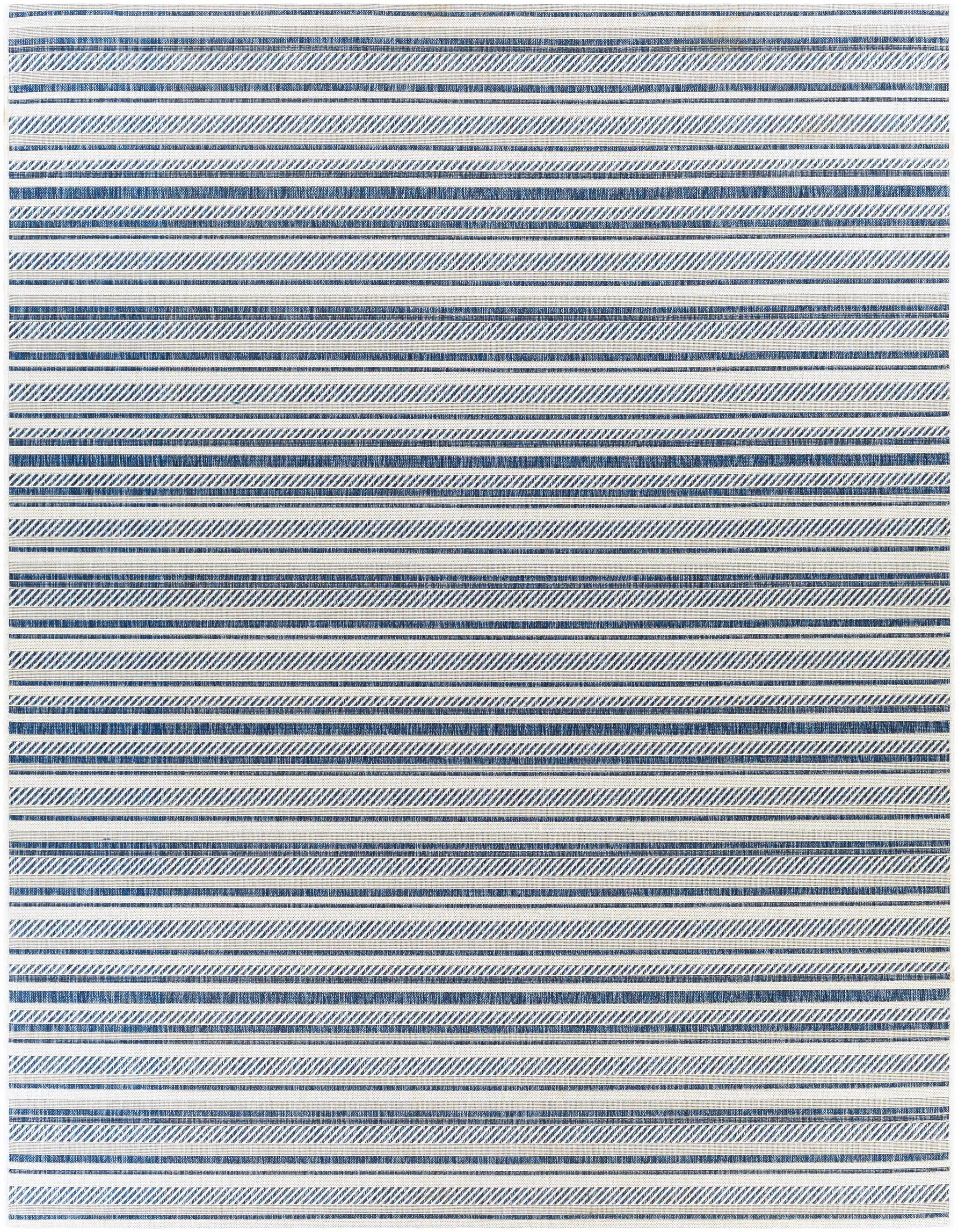 Olin White&Blue Striped Nordic Outdoor Rug by Boutique Rugs