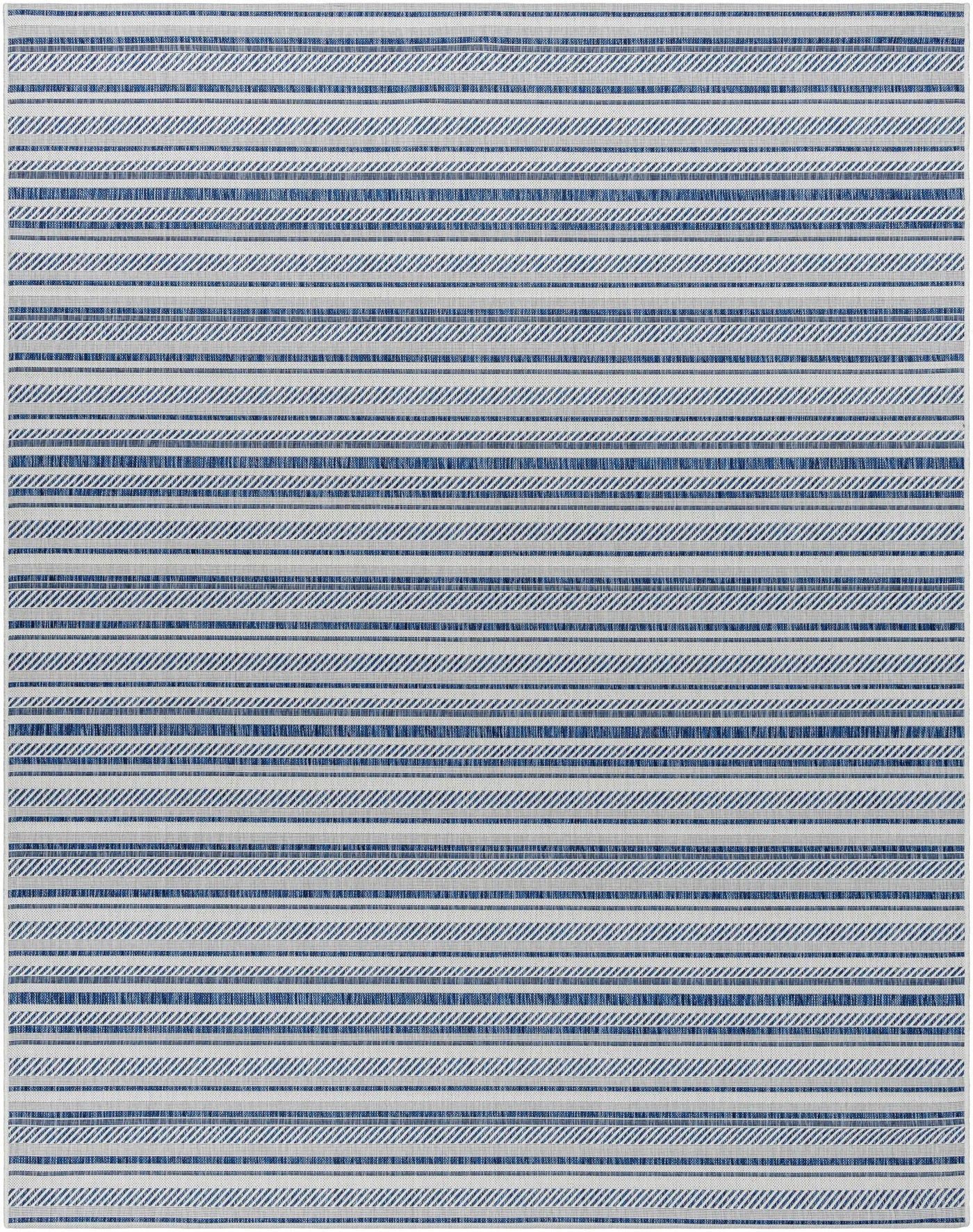 Olin White&Blue Striped Nordic Outdoor Rug by Boutique Rugs