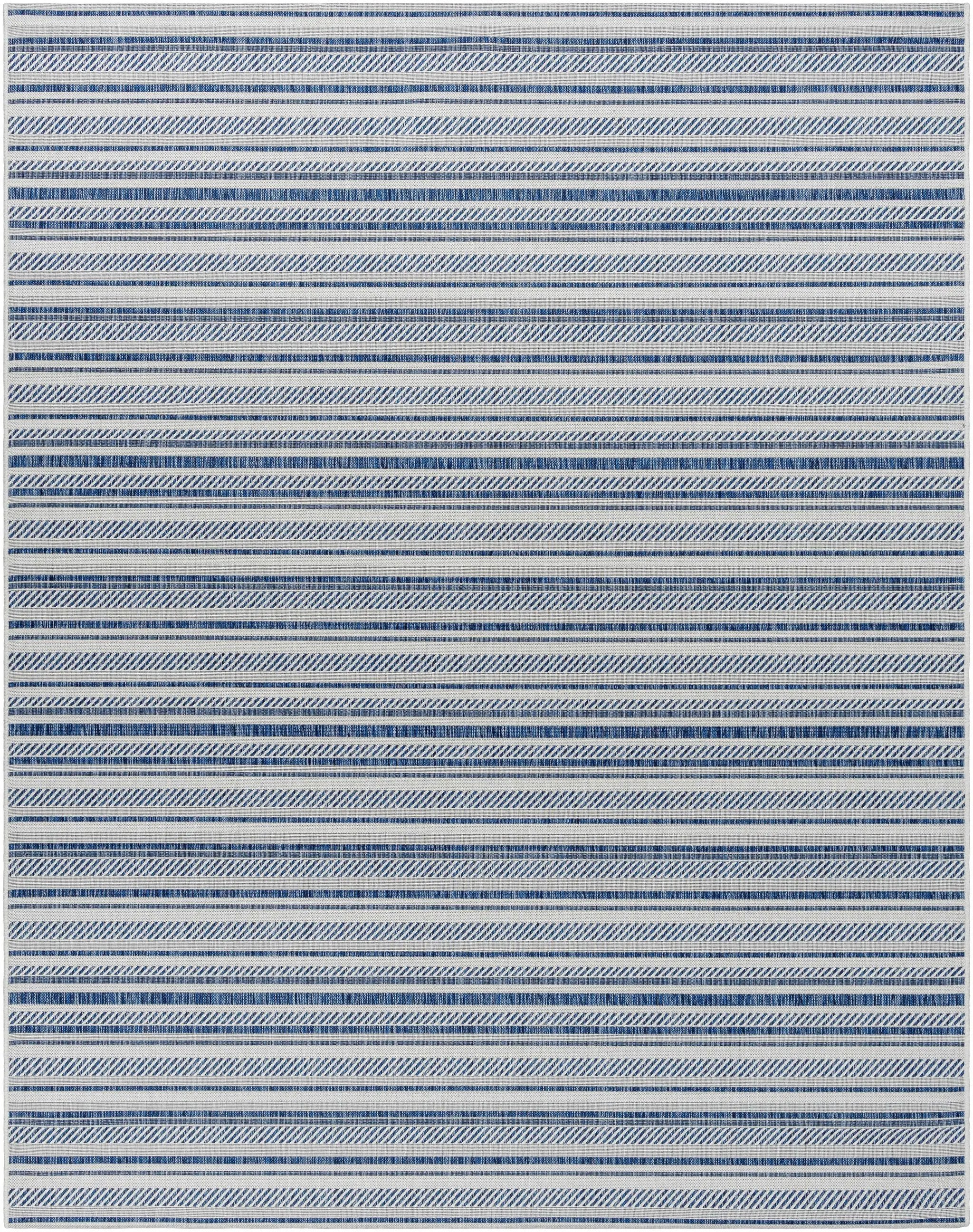 Olin White&Blue Striped Nordic Outdoor Rug by Boutique Rugs