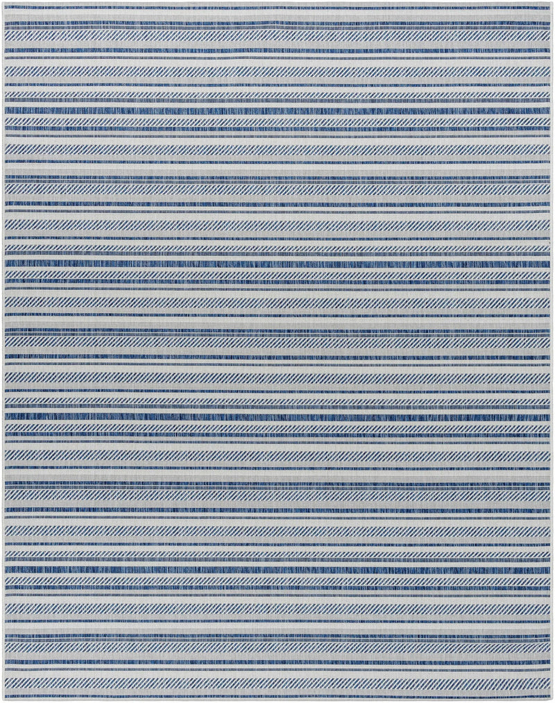 Olin White&Blue Striped Nordic Outdoor Rug by Boutique Rugs