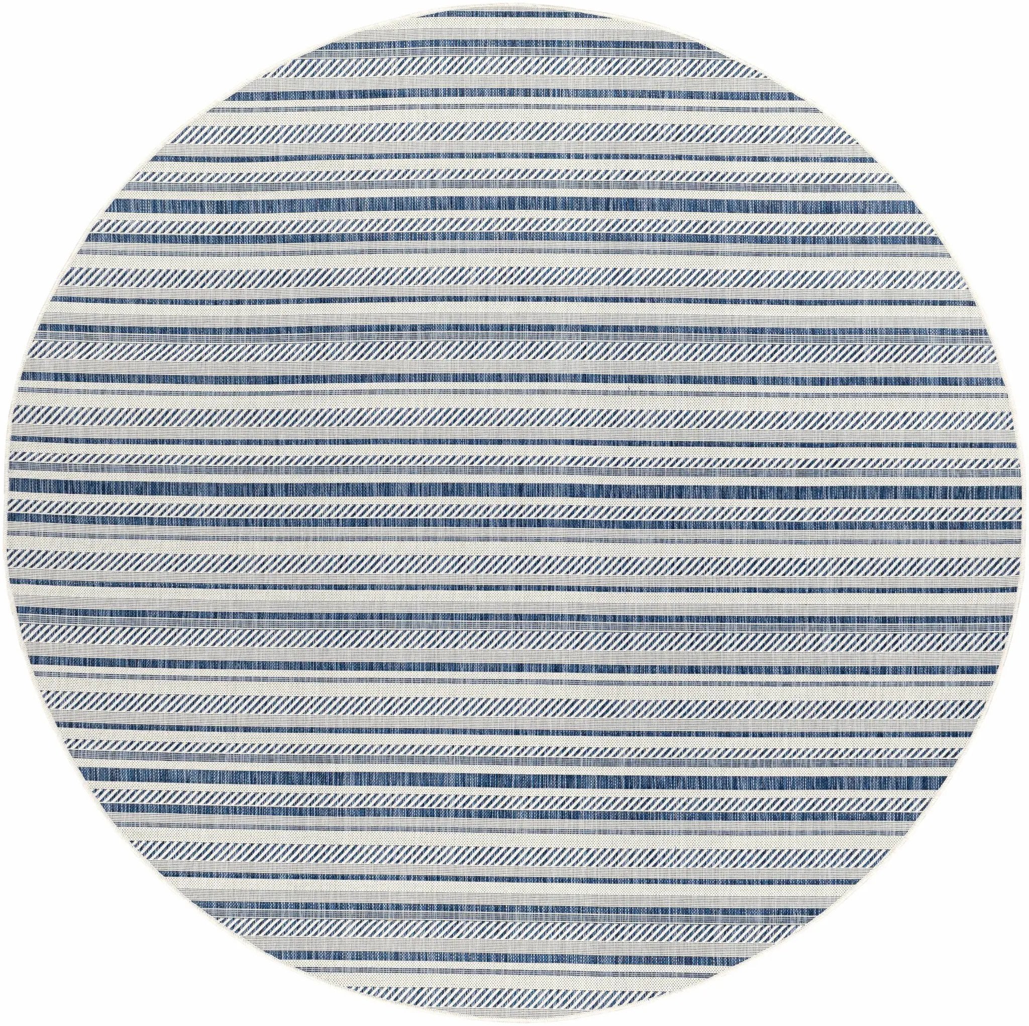 Olin White&Blue Striped Nordic Outdoor Rug by Boutique Rugs