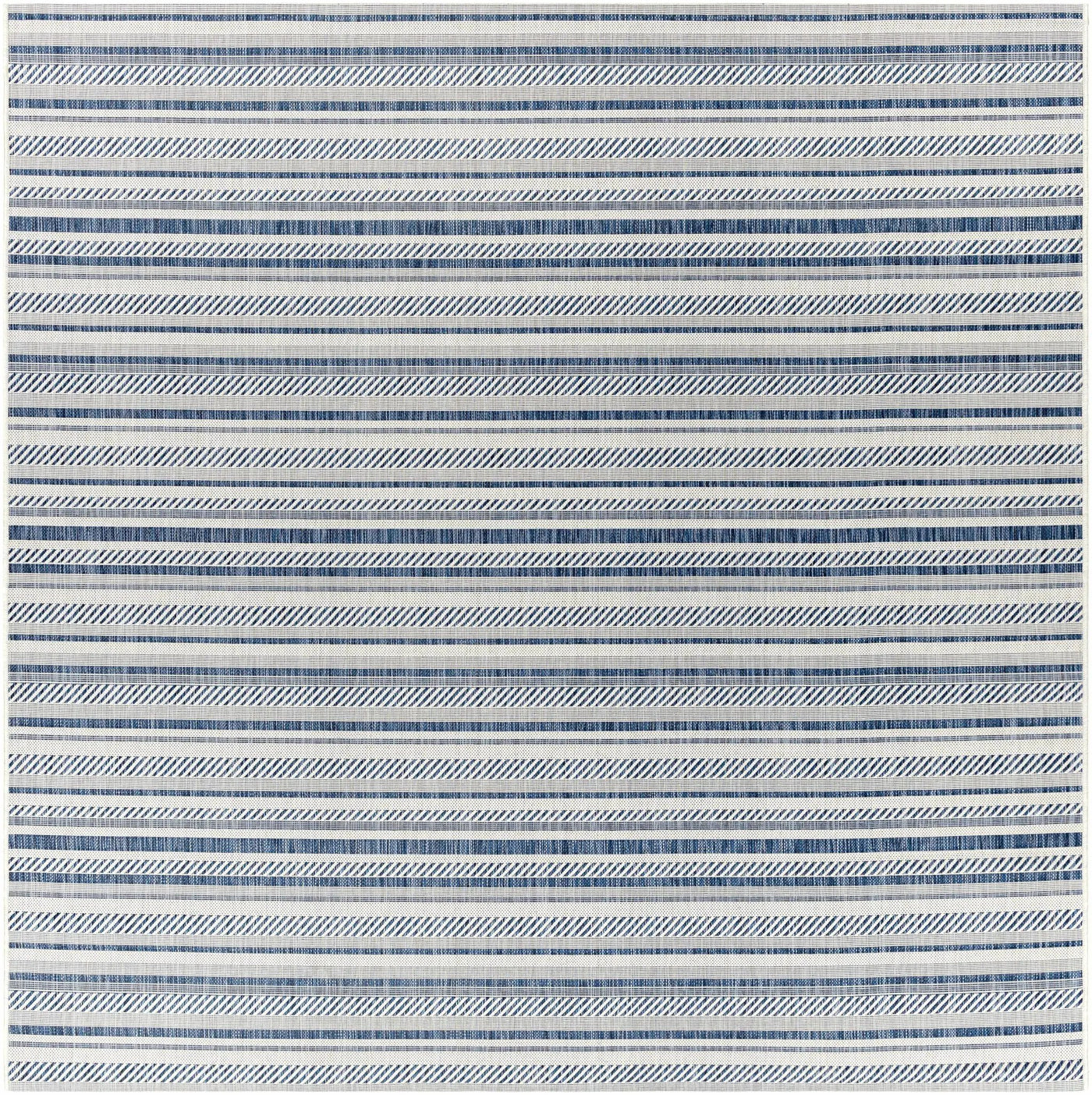 Olin White&Blue Striped Nordic Outdoor Rug by Boutique Rugs