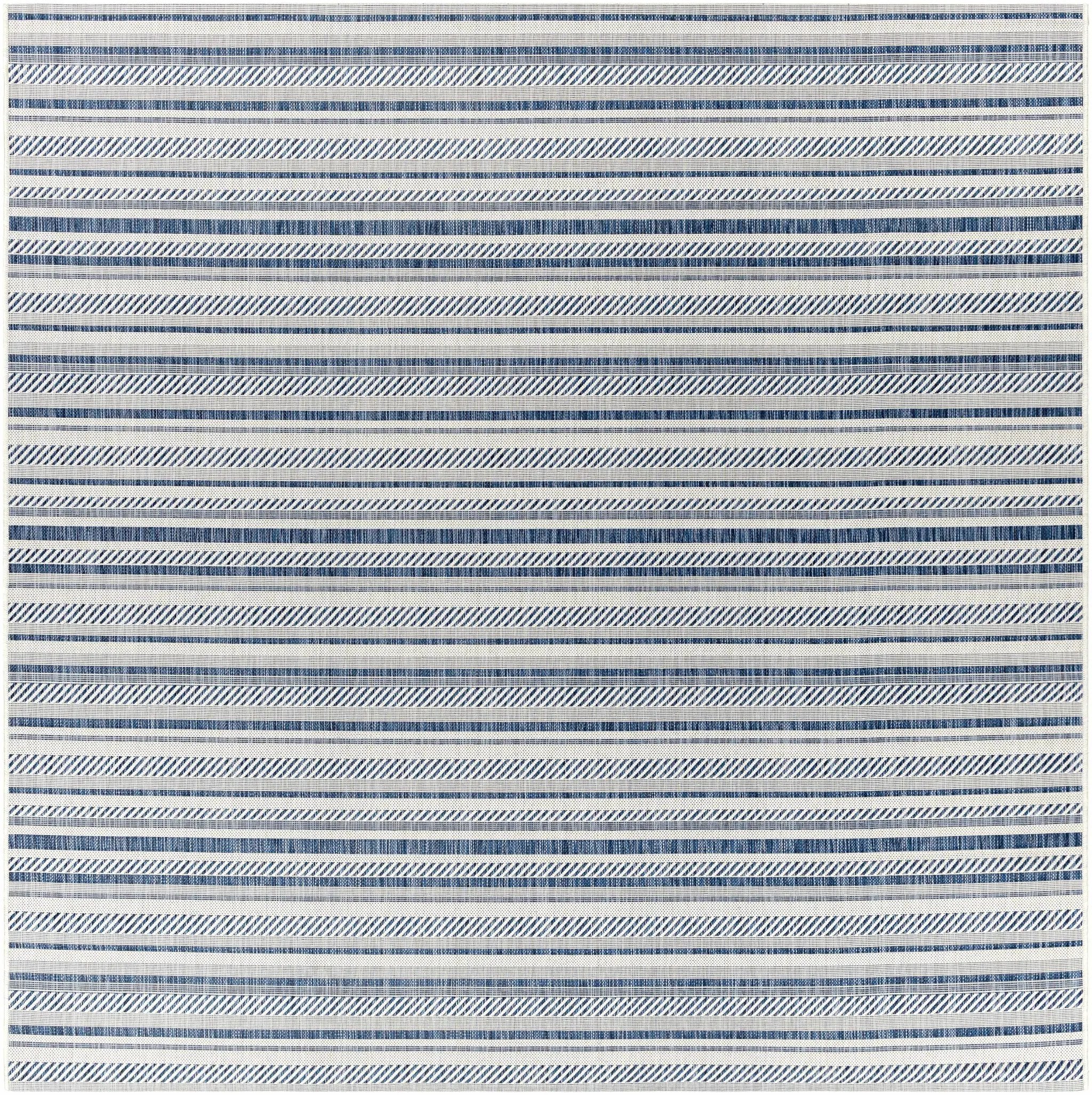 Olin White&Blue Striped Nordic Outdoor Rug by Boutique Rugs