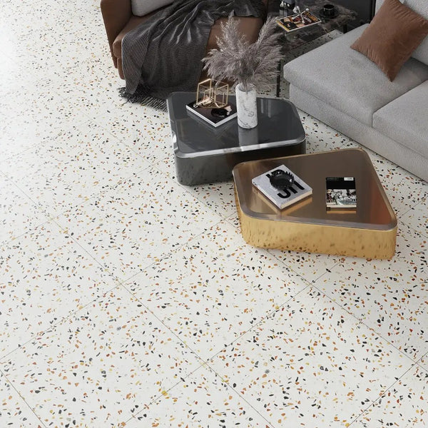 Beige Gold 24x24 Honed Square Terrazzo Large Format Tile (2 pack, 7.75 sq ft/case)