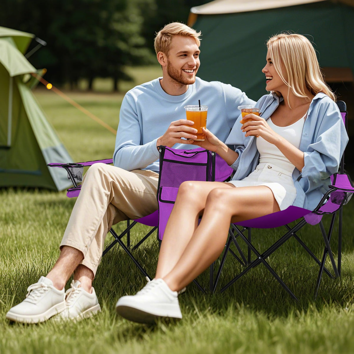 Portable Folding Picnic Double Chair, photo 14 of 14