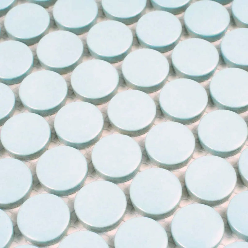 Cyan Blue 12x12 Matte Penny Round Porcelain Mosaic Tile (10 pack, 9.87 sq ft/case) by Apollo Tile