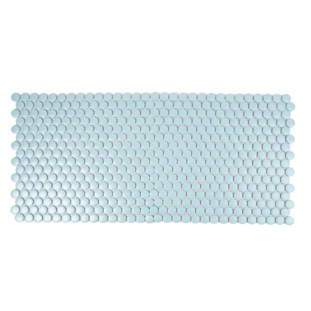 Cyan Blue 12x12 Matte Penny Round Porcelain Mosaic Tile (10 pack, 9.87 sq ft/case) by Apollo Tile