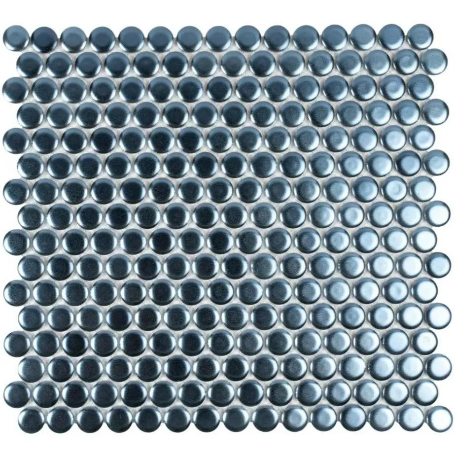 Denim Blue 12x12 Matte Penny Round Porcelain Mosaic Tile (10 pack, 9.87 sq ft/case) by Apollo Tile