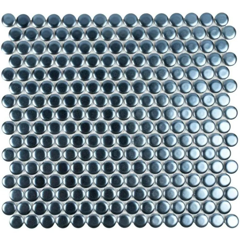 Denim Blue 12x12 Matte Penny Round Porcelain Mosaic Tile (10 pack, 9.87 sq ft/case) by Apollo Tile