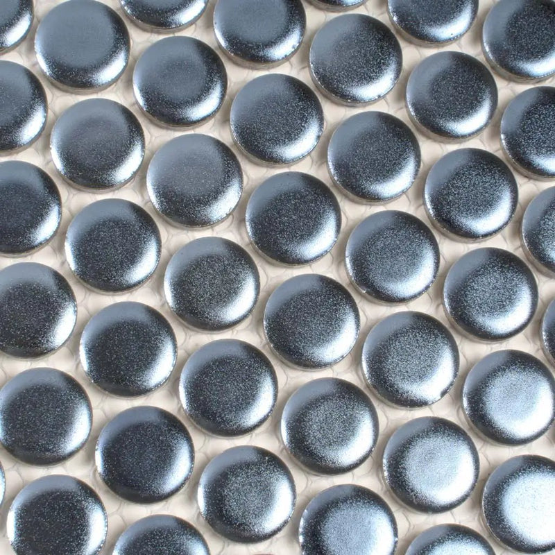 Denim Blue 12x12 Matte Penny Round Porcelain Mosaic Tile (10 pack, 9.87 sq ft/case) by Apollo Tile