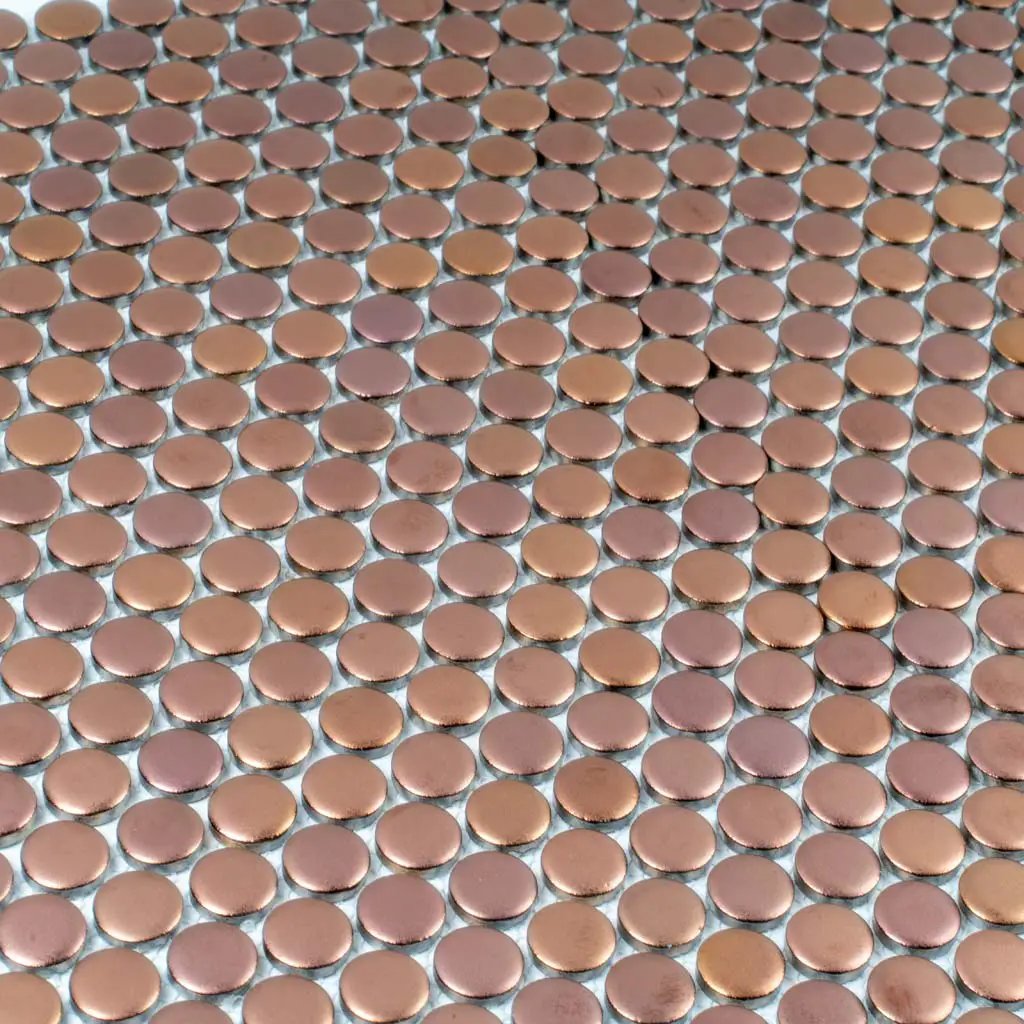 Copper Gold 12x12 Matte Penny Round Porcelain Mosaic Tile (10 pack, 9.87 sq ft/case) by Apollo Tile
