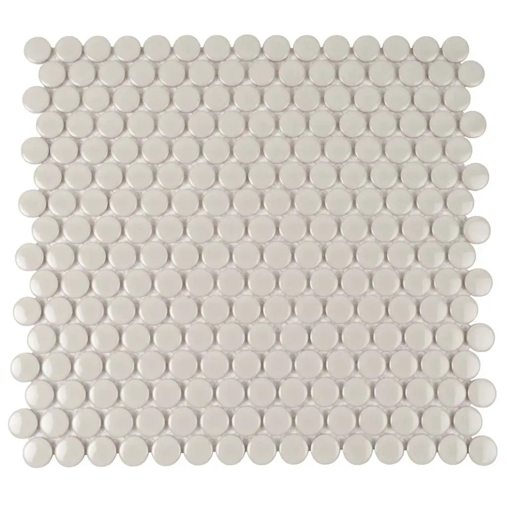 Portland Gray 12x12 Glossy Penny Round Porcelain Mosaic Tile (10 pack, 9.87 sq ft/case) by Apollo Tile