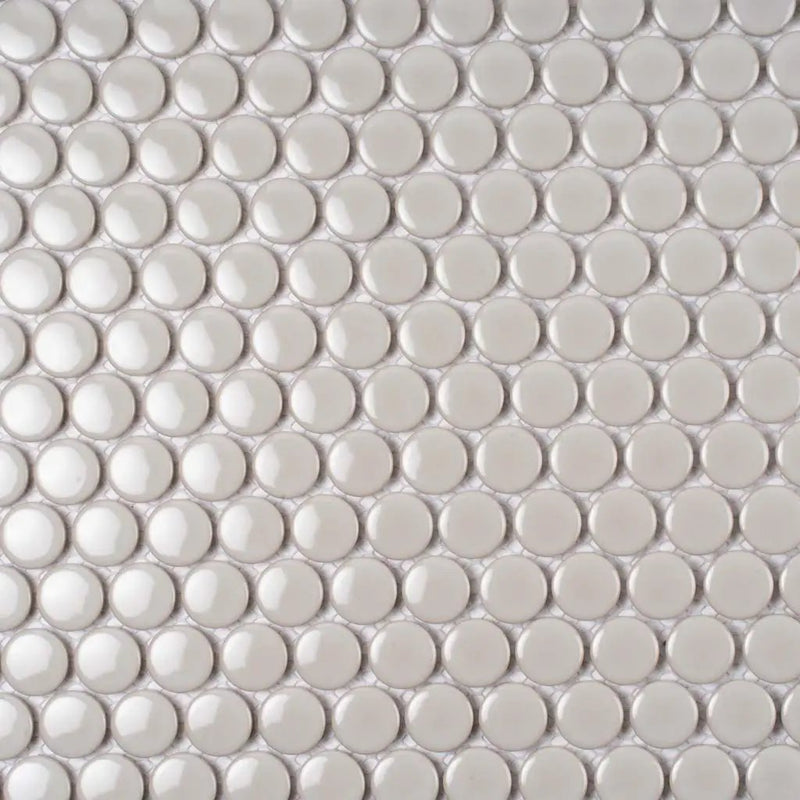 Portland Gray 12x12 Glossy Penny Round Porcelain Mosaic Tile (10 pack, 9.87 sq ft/case) by Apollo Tile