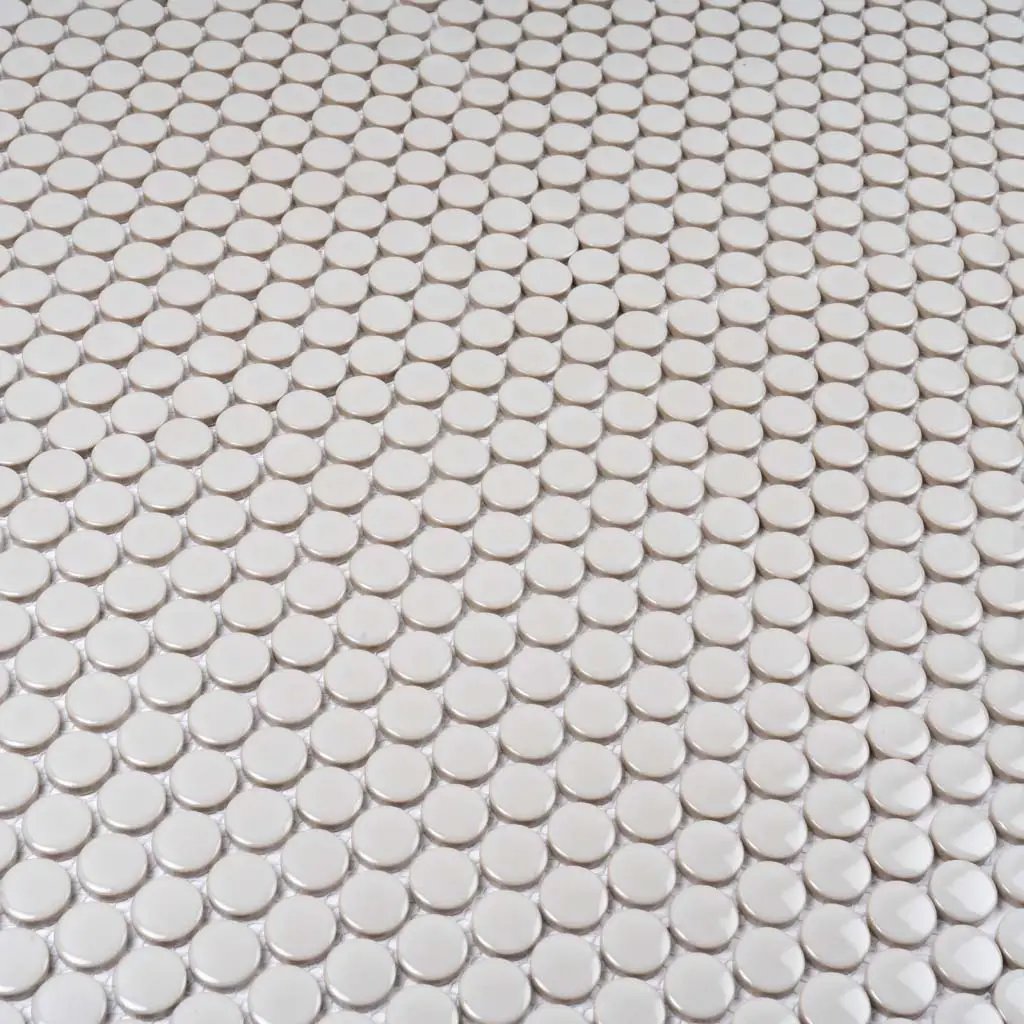 Portland Gray 12x12 Glossy Penny Round Porcelain Mosaic Tile (10 pack, 9.87 sq ft/case) by Apollo Tile