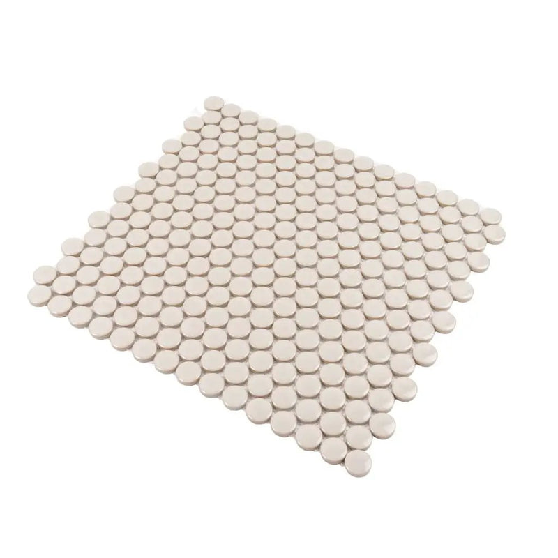 Portland Gray 12x12 Glossy Penny Round Porcelain Mosaic Tile (10 pack, 9.87 sq ft/case) by Apollo Tile