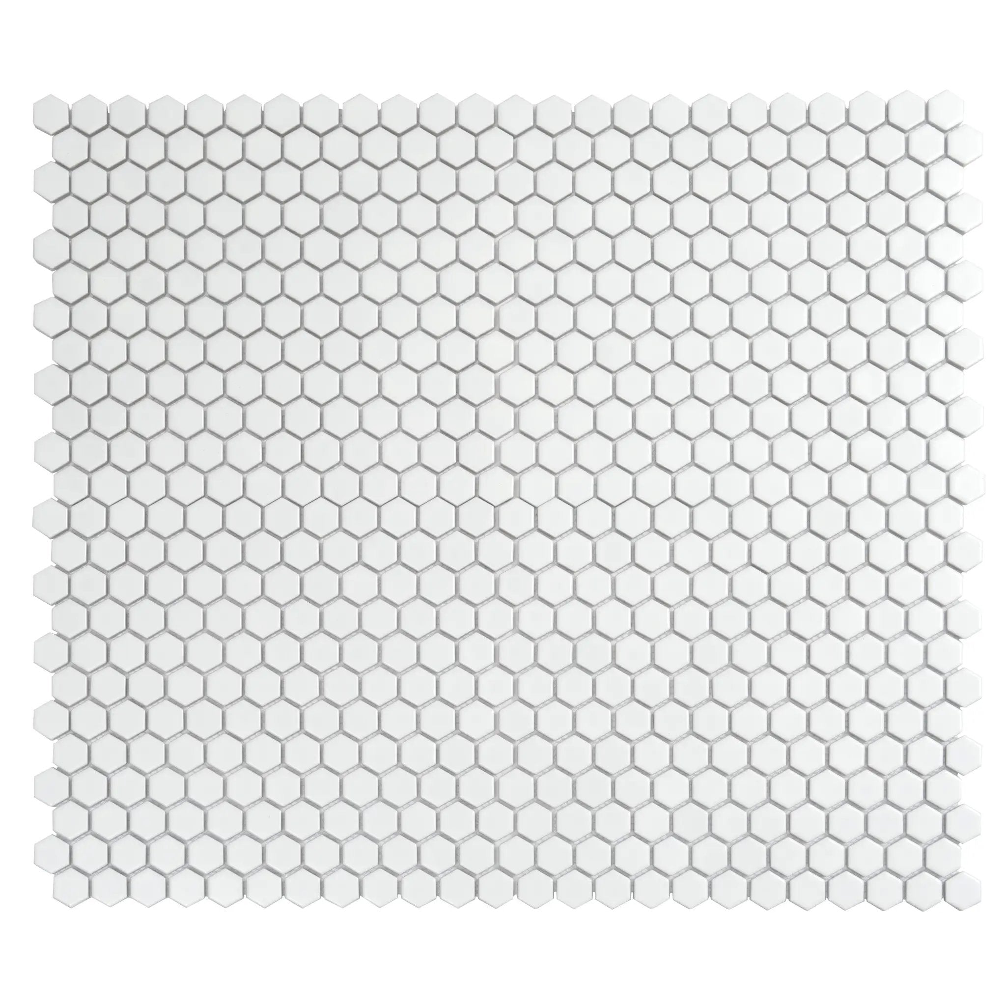 White 10x12 Matte Hexagon Porcelain Mosaic Tile (10 pack, 8.36 sq ft/case) by Apollo Tile