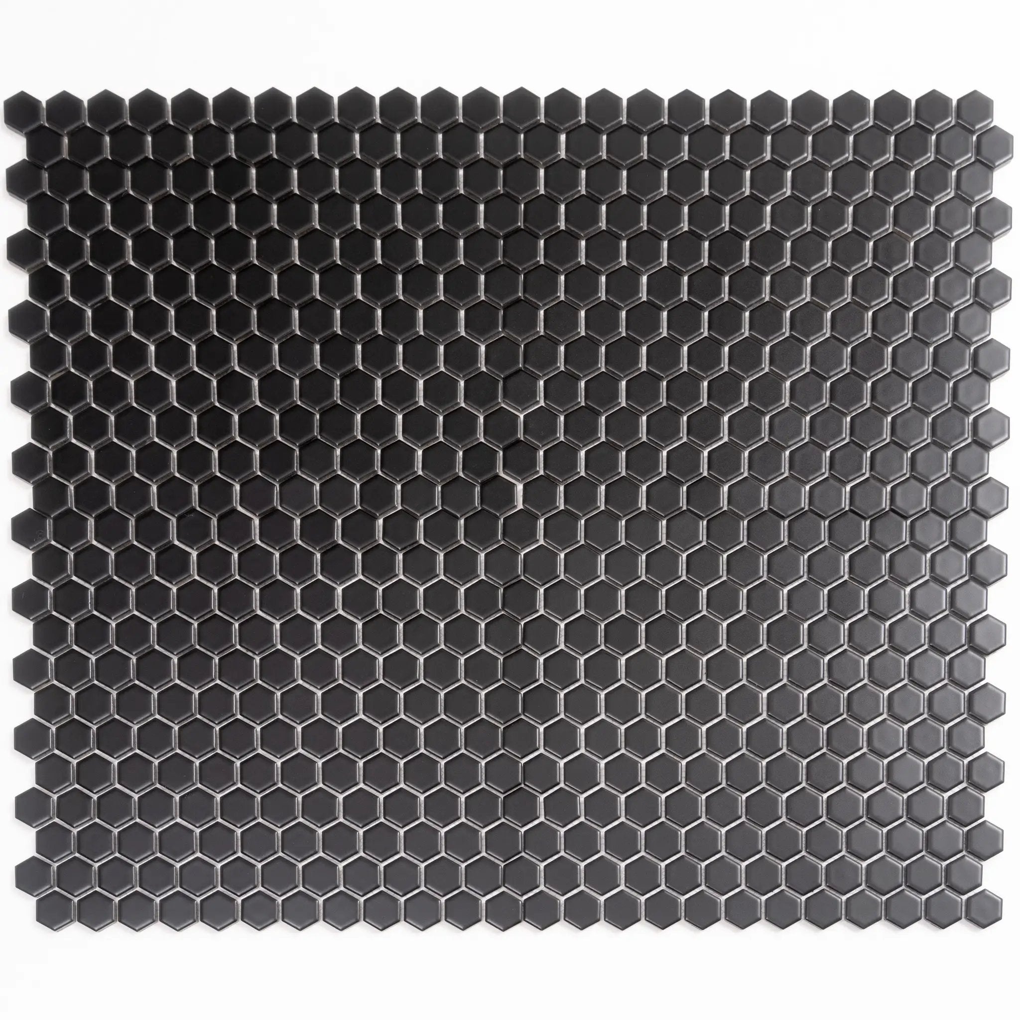 Black 10x12 Matte Hexagon Porcelain Mosaic Tile (10 pack, 8.36 sq ft/case) by Apollo Tile