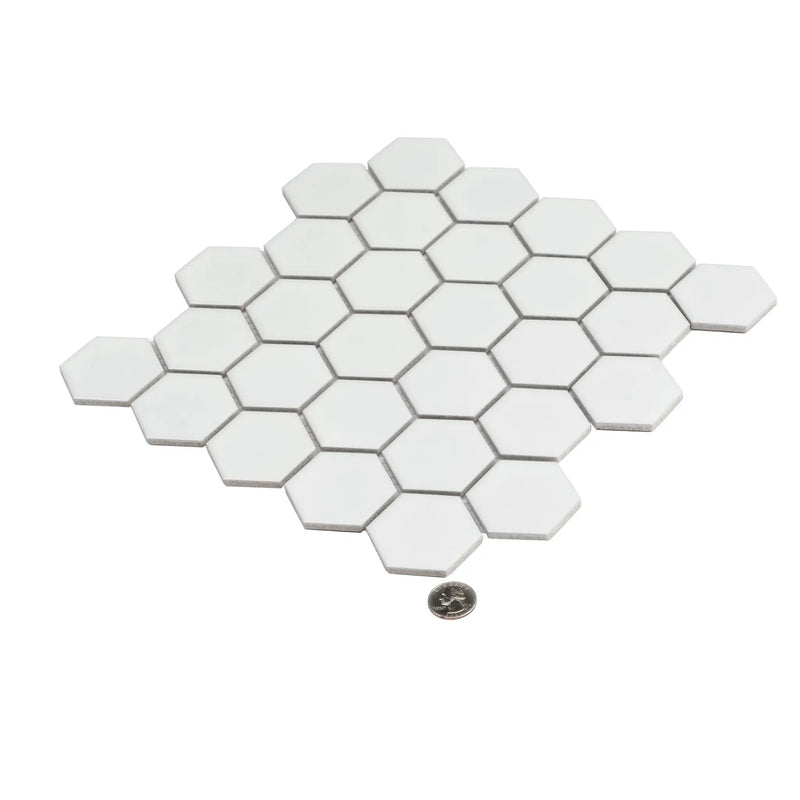 White 11x11 Matte Hexagon Porcelain Mosaic Tile (10 pack, 8.25 sq ft/case) by Apollo Tile