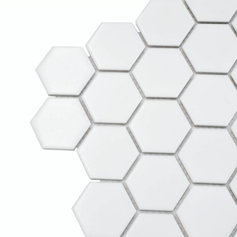 White 11x11 Matte Hexagon Porcelain Mosaic Tile (10 pack, 8.25 sq ft/case) by Apollo Tile