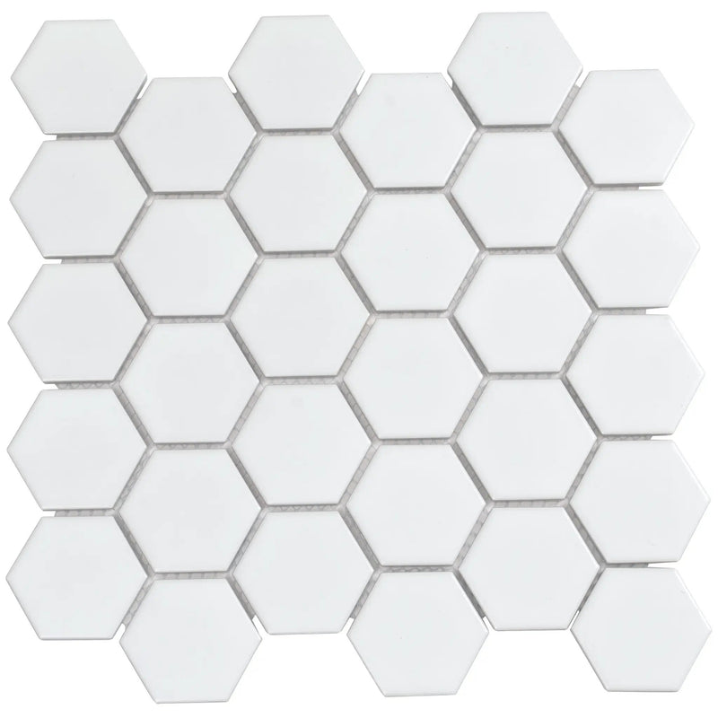 White 11x11 Matte Hexagon Porcelain Mosaic Tile (10 pack, 8.25 sq ft/case) by Apollo Tile