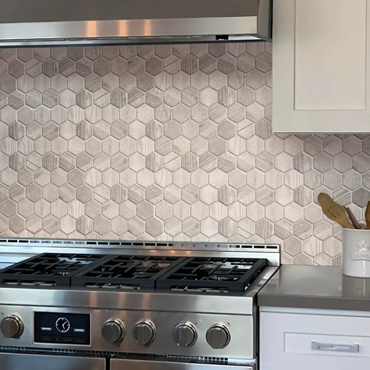 Gray 10x12 Matte Hexagon Porcelain Mosaic Tile (5 pack, 4.02 sq ft/case) by Apollo Tile