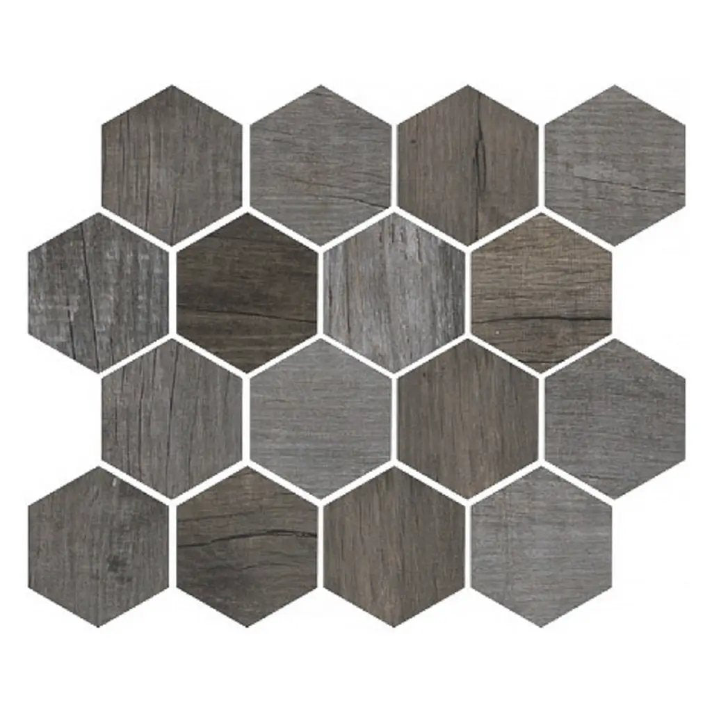 Ash Gray 10x12 Matte Hexagon Porcelain Mosaic Tile (5 pack, 4.02 sq ft/case) by Apollo Tile