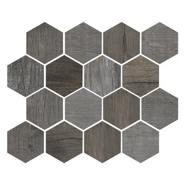 Ash Gray 10x12 Matte Hexagon Porcelain Mosaic Tile (5 pack, 4.02 sq ft/case), photo 2 of 2
