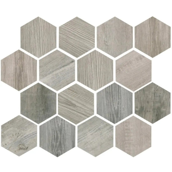 Gray 10x12 Matte Hexagon Porcelain Mosaic Tile (5 pack, 4.02 sq ft/case), photo 2 of 2