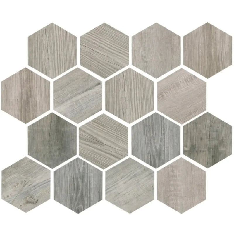 Gray 10x12 Matte Hexagon Porcelain Mosaic Tile (5 pack, 4.02 sq ft/case) by Apollo Tile